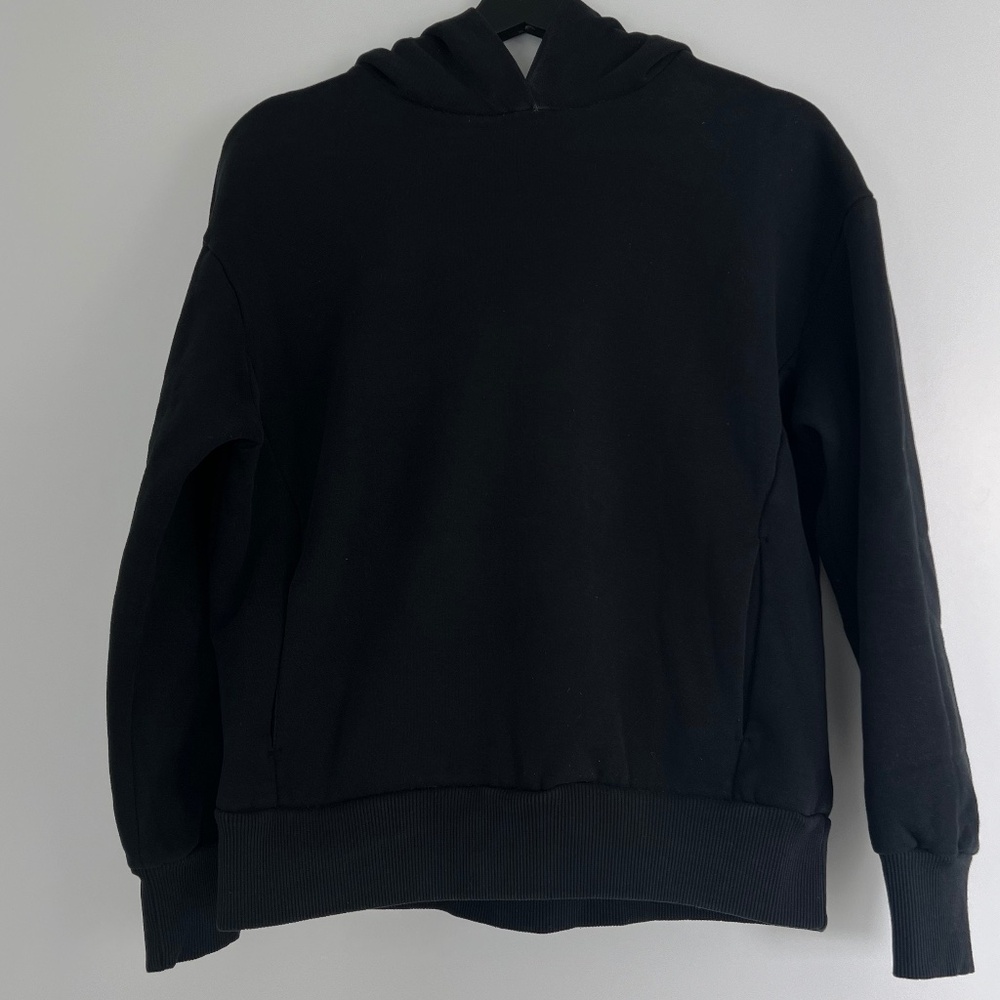 Oak + Fort Black Hoodie Sweatshirt Minimal Basic Pullover